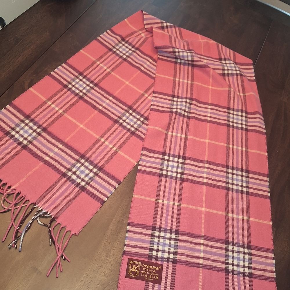 Pink Plaid Cashmink Scarf V.FRAAS